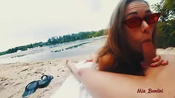 play Public anal fuck on the beach with cumshot on fitness body. mia bandini