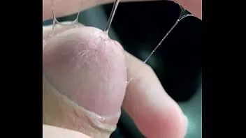 play I pre cum for wife waiting her job hard cock dripping sperm public
